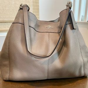 NWT Coach Shoulder Bag Lexy F57545 Fog Taupe Pebbled Leather
